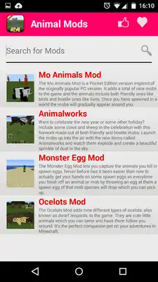 Play Animal MODS For MCPE.