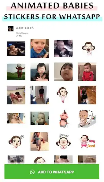 Play Animated baby WhastApp sticker  and enjoy Animated baby WhastApp sticker with UptoPlay