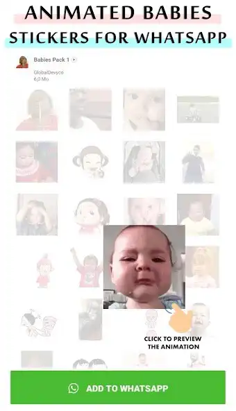 Play Animated baby WhastApp sticker as an online game Animated baby WhastApp sticker with UptoPlay