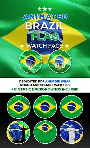 Play Animated Brazil Flag WatchFace  and enjoy Animated Brazil Flag WatchFace with UptoPlay