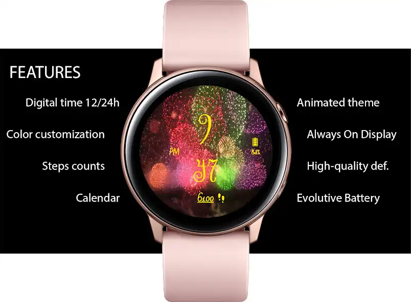 Play Animated Fireworks Watch Face as an online game Animated Fireworks Watch Face with UptoPlay