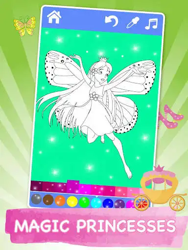Play Animated Glitter Coloring Book - Princess