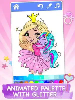 Play Animated Glitter Coloring Book - Princess