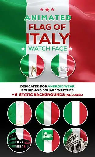 Play Animated Italy Flag Watch Face  and enjoy Animated Italy Flag Watch Face with UptoPlay
