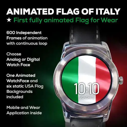 Play Animated Italy Flag Watch Face as an online game Animated Italy Flag Watch Face with UptoPlay