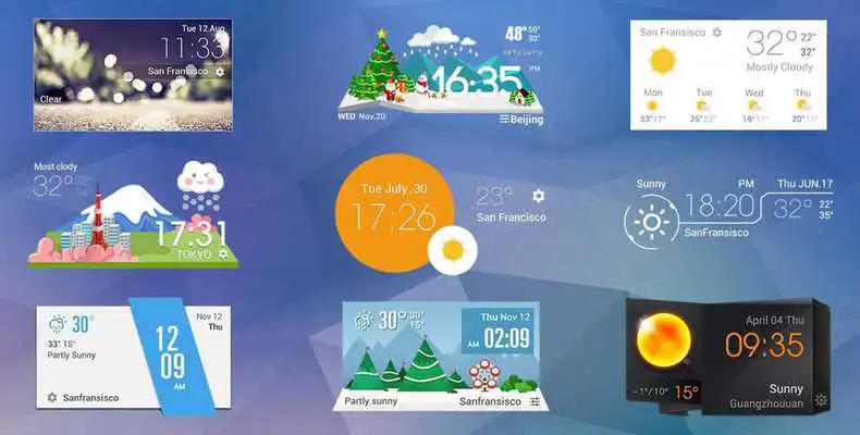 Play Animation Weather Cool widget