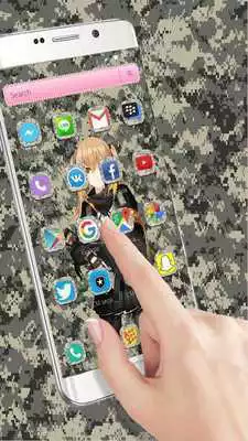 Play Anime camo girl live wallpaper theme