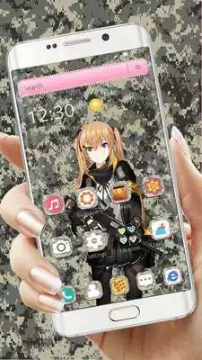 Play Anime camo girl live wallpaper theme