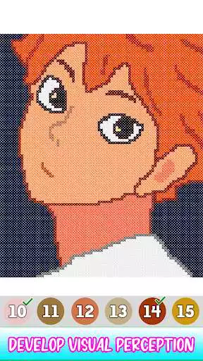 Play Anime Cross Stich - Pixel Art Color By Number Book as an online game Anime Cross Stich - Pixel Art Color By Number Book with UptoPlay