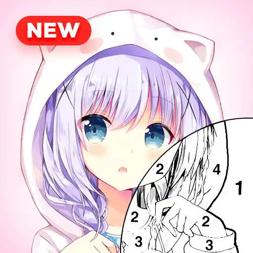 Anime Girl Color by Number Anime Coloring Book online game with UptoPlay