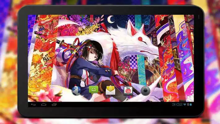 Play Anime Live Wallpaper of White Fox Girl
