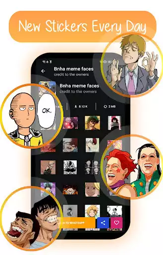 Play Anime stickers for WhatsApp