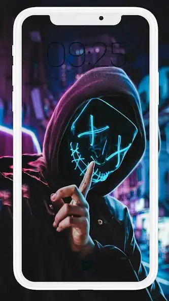 Play Anonymous Neon Mask Wallpapers as an online game Anonymous Neon Mask Wallpapers with UptoPlay