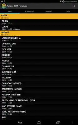 Play Antaris Project 2014 Timetable