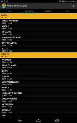 Play Antaris Project 2014 Timetable
