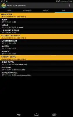 Play Antaris Project 2014 Timetable