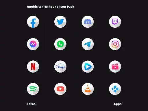 Play Anubis White - Round Icon Pack as an online game Anubis White - Round Icon Pack with UptoPlay