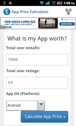Play App Price Calculator as an online game App Price Calculator with UptoPlay