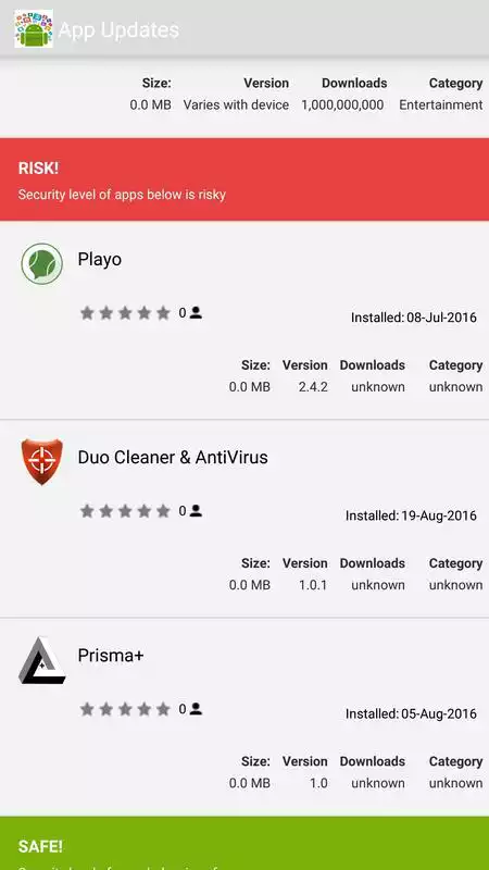 Play App Updates with Update apps list