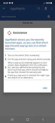 Play AppWatch - Popup Ad Detector as an online game AppWatch - Popup Ad Detector with UptoPlay