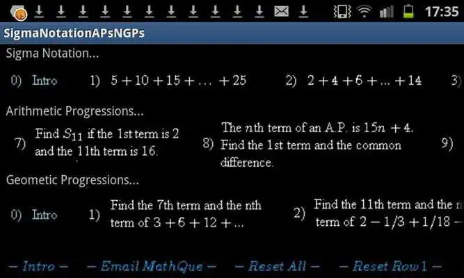 Play A.P.s G.P.s  Sigma Notation