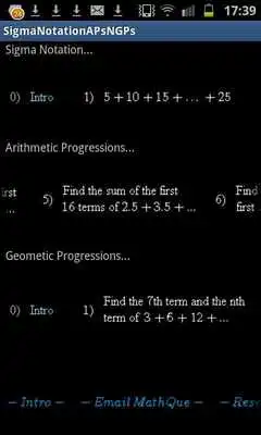 Play A.P.s G.P.s  Sigma Notation