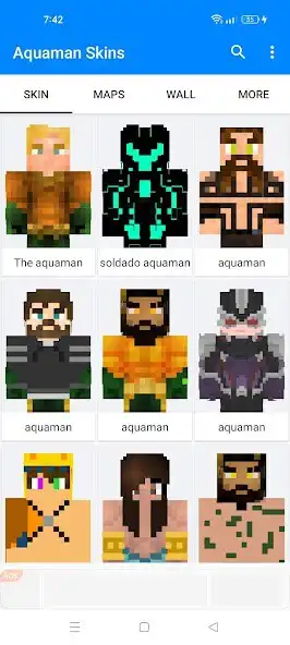 Play Aquaman Skins of Minecraft PE  and enjoy Aquaman Skins of Minecraft PE with UptoPlay