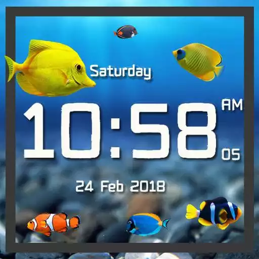 Play Aquarium live wallpaper with digital clock APK