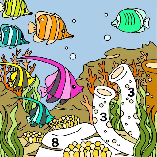 Free play online Aquatic Animals Color by Number: Sea Coloring Book APK