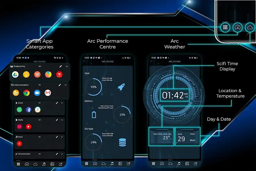 Play ARC Launcher® Pro Themes DIY as an online game ARC Launcher® Pro Themes DIY with UptoPlay