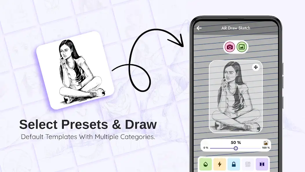Play AR Draw Sketch: Sketch  Paint as an online game AR Draw Sketch: Sketch  Paint with UptoPlay