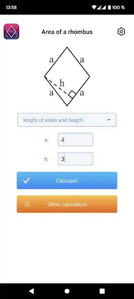 Play Area of a rhombus  and enjoy Area of a rhombus with UptoPlay