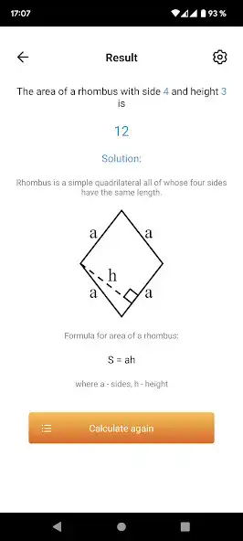 Play Area of a rhombus as an online game Area of a rhombus with UptoPlay