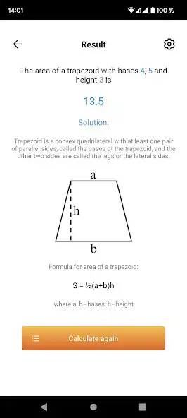 Play Area of a trapezoid as an online game Area of a trapezoid with UptoPlay