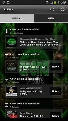 Play APK Arena Theatre  and enjoy Arena Theatre with UptoPlay com.mobileroadie.app_1377