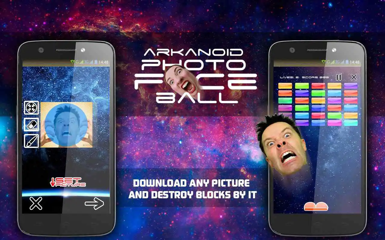 Play Arkanoid Photo Face Ball