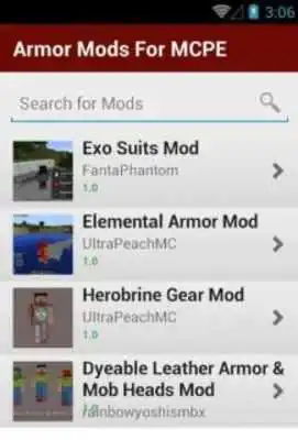 Play ARMOR MODS FOR MCPE