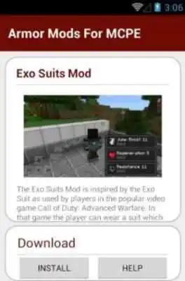 Play ARMOR MODS FOR MCPE