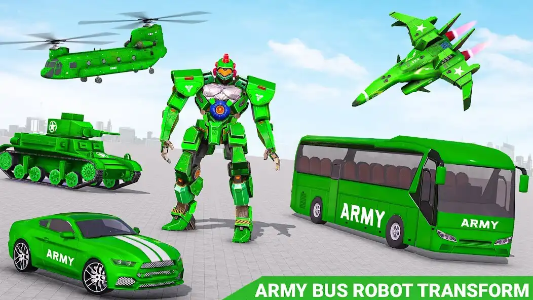 Play Army Bus Robot Car Game 3d as an online game Army Bus Robot Car Game 3d with UptoPlay