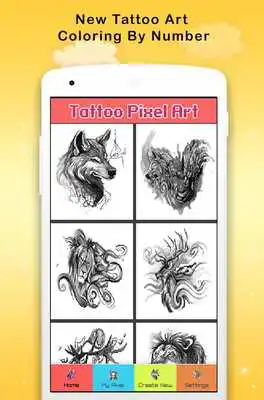 Play Artistic Coloring tattoo Pixel By Number