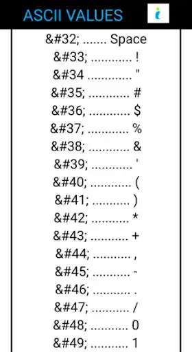 Play ASCII Values  and enjoy ASCII Values with UptoPlay