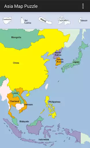 Play Asia Map Puzzle as an online game Asia Map Puzzle with UptoPlay