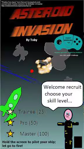 Play Asteroid Invasion - one click game  and enjoy Asteroid Invasion - one click game with UptoPlay