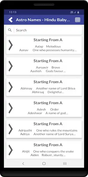 Play Astro Names - Hindu Baby Names as an online game Astro Names - Hindu Baby Names with UptoPlay