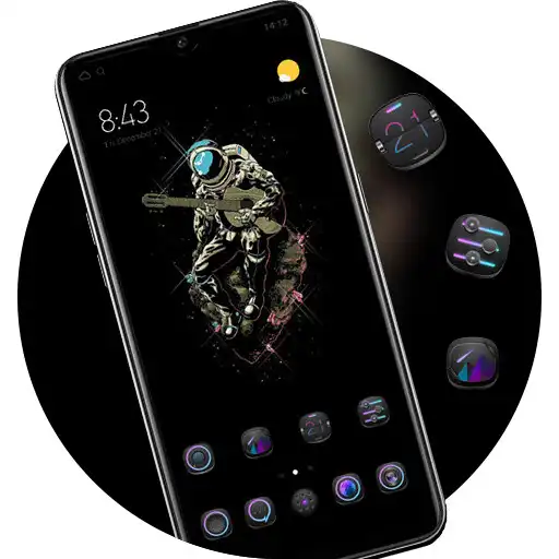 Play Astronaut playing the guitar theme dark universe APK