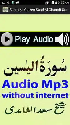 Play A Surah Yaseen  Mp3 Audio Saad