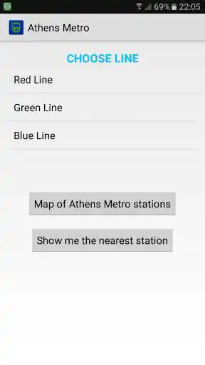 Play APK Athens Metro Station System  and enjoy Athens Metro Station System with UptoPlay com.stavros.android.athensmetro