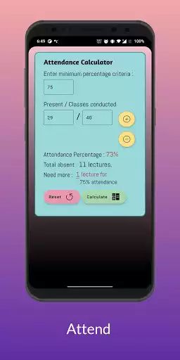 Play Attendance Calculator as an online game Attendance Calculator with UptoPlay