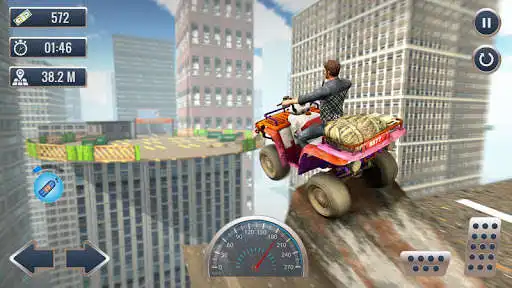 Play ATV Bike Rooftop City Stunt Ramp as an online game ATV Bike Rooftop City Stunt Ramp with UptoPlay