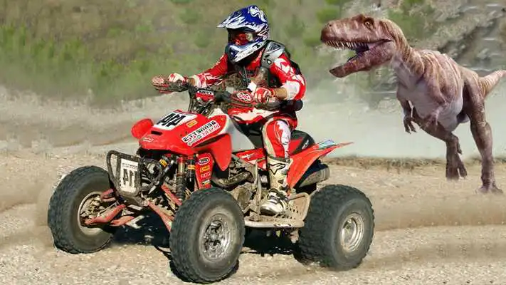 Play ATV Crazy Quad Bike Dino Attack: Tricky Bike Rider